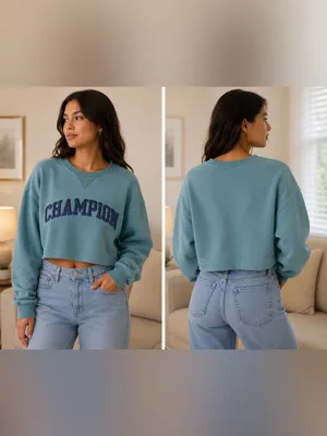 Women’s Champion Reverse Weave “CHAMPION” Cropped Sweatshirt • XL thumbnail 2