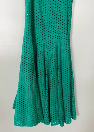 Anthropologie Women’s Lelia Eyelet Midi Dress Turquoise Blue Green Size 0 thumbnail 9