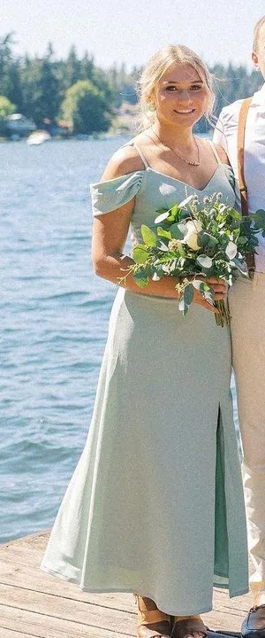 Bridesmaid Dress Worn ONCE Green thumbnail 1