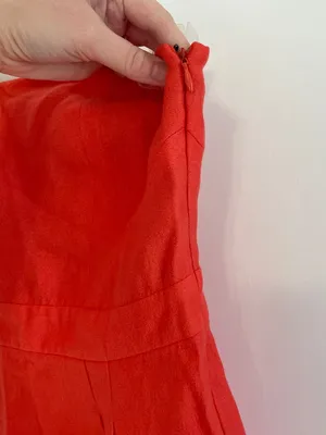 COOPERATIVE URBAN OUTFITTERS Bright Coral Orange Strapless Mini Sheath ? Dress thumbnail 8
