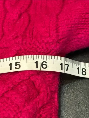 Vintage Ralph Lauren 100% Wool Cable Knit Turtleneck Sweater Pink Size Small thumbnail 7