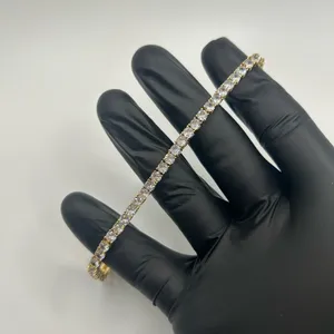 Jewelry by Lyra Moissanite Tennis Bracelet Gold 4mm 7 Inch Brand New VVS1 Crazy Shine No Pass thumbnail 2