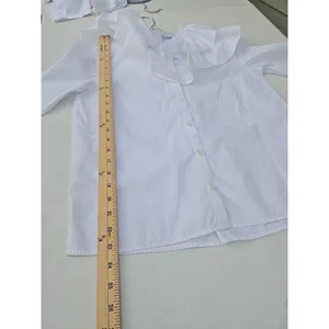 Hill House Home White Ruffle Collar Blouse XS Cotton Button Front Top thumbnail 8