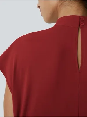Halara Mock Neck Cap-Sleeve Top NWOT thumbnail 6