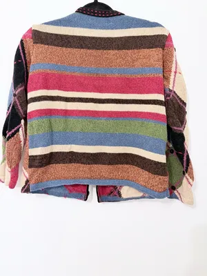 Susan Bristol argyle sweater cardigan wool blend preppy academia medium thumbnail 4