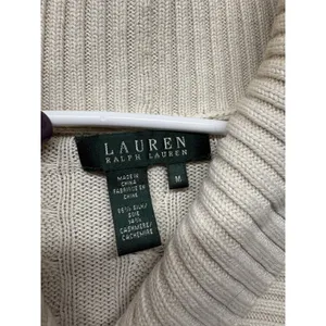 Lauren Ralph Lauren Womens Silk Cashmere Blend Cable Knit Pullover Sweater Med thumbnail 2