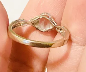 Aquamarine & Diamond Ring 10K White Gold Size 6.75 thumbnail 5
