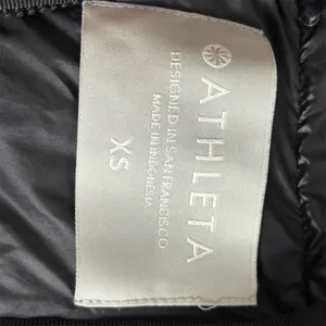 Alo Athleta‎ Puffer Jacket Womens XS Black Shiny Full Zip Quilted Rib Cuffs thumbnail 3