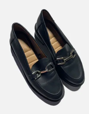Rachel Zoe Mila Loafers Womens‎ 9 Black Bit Lug Sole Preppy Classic Office Shoes thumbnail 1