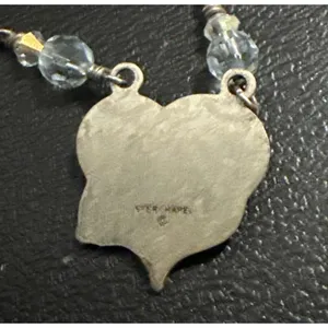 Chapel‎ Sterling Silver Mary Baby Jesus Blue Beaded Necklace Vintage thumbnail 5