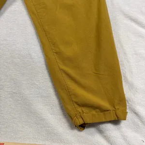 American Eagle XL Linen Paperbag High Rise Tapered Pants Mustard Yellow Coastal thumbnail 4