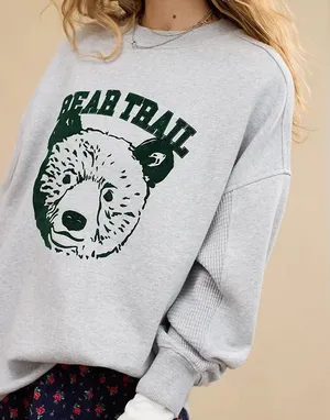 Aerie Gray Bear Trail oversized Sweater thumbnail 1