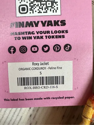 NWT Lucy & Yak Organic Corduroy Roxy Jacket in Feline Fine thumbnail 6