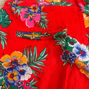 Old Navy Womens Red Tropical Floral Linen Blend Shorts Size 2 Summer Beach thumbnail 8
