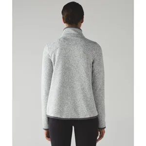 Lululemon Its Fleecing Cold Zip Up Jacket Heathered White Gray Women Size 6 EUC thumbnail 2