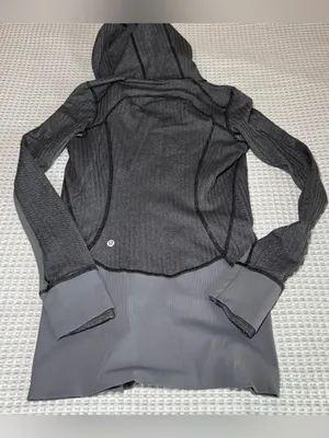 Lululemon Jacket Womens 6 Gray Daily Practice Hooded Full Zip Flecked Athletic thumbnail 9