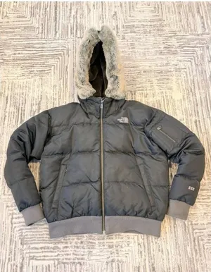 RARE The North Face women's medium 550 Blk down fill Winter puffer Bomber coat thumbnail 1
