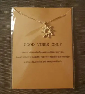 Inspirational GOOD VIBES Pendant Necklace thumbnail 1