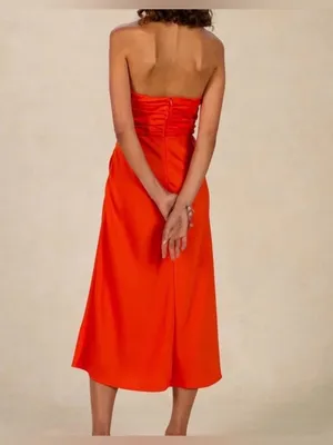 NWT Misha World Linnea midi dress in Carmellia (orange) Size 4 Australia halter thumbnail 5