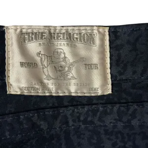 True Religion Womens Skinny Jeans Navy Blue Snakeskin Animal Print Size 28 USA thumbnail 4