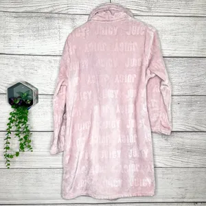 Juicy Couture Blush Pink Logo Plush Robe Size Large/ XL thumbnail 6