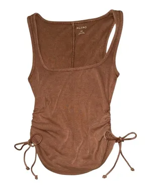 Pilcro Anthropologie brown ruched side tie tank top women’s size XXS thumbnail 1