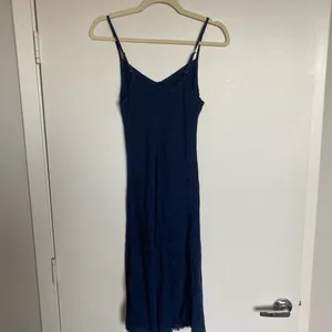 Nation Navy Textured Slip Dress / Spaghetti Strap Midi Dress thumbnail 3
