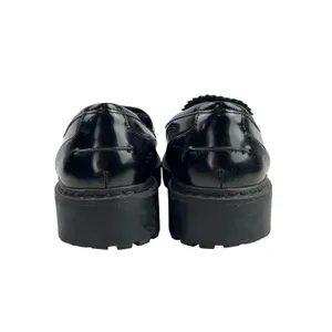 Shoedazzle Corena Women's Black Faux Leather Vegan Heel Loafer Shoes Size 7 thumbnail 3