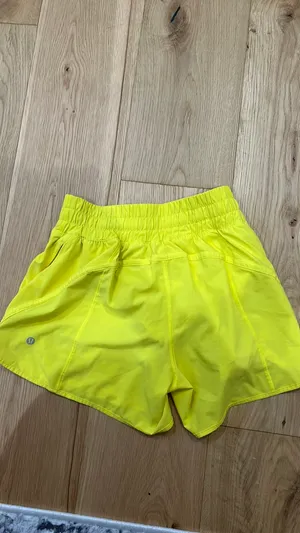 Lululemon hotty hot shorts neon yellow I believe they are 4’ thumbnail 2