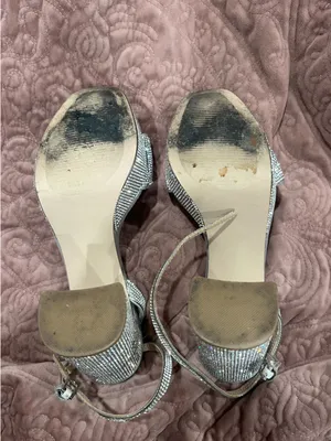 Steve Madden Silver Rhinestone Platform Block Heels thumbnail 4