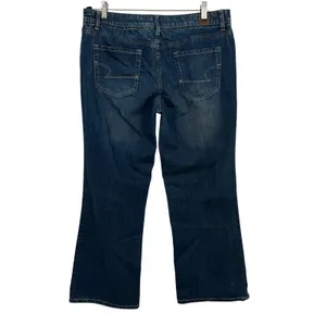 American Eagle Women 14 Short Dark Wash Bootcut Jeans Stretch Denim Blue Pants‎ thumbnail 4
