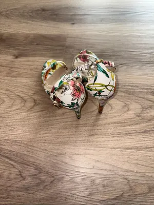 D brand Tropical Floral Ankle-Strap Heels - White Multi 7 thumbnail 6