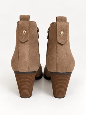 Mix No. 6 Taupe Vincee Faux Suede Chelsea Ankle Boots Chunky Block Heel Size 8.5 thumbnail 4