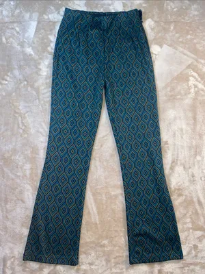Free People Geometric flare pull on Pants with side zipper thumbnail 3