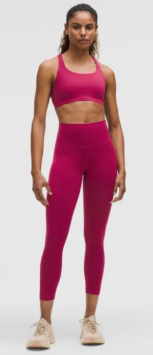 Lululemon Wunder Train High-Rise Crop 23" Magenta Smoke Size 14 thumbnail 1