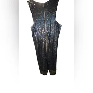 Gianni Bini Womens Black Sequin Sheath Mini Dress Sleeveless‎ Sparkly XS thumbnail 4