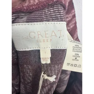 The Great Pajama Pants Womens 1 Burgundy Plaid Plush Fleece Sleepwear Lounge NEW thumbnail 2