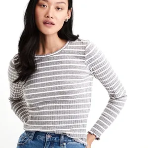 American Eagle ‼️ Striped Lettuce Edge Long Sleeve‼️ thumbnail 1
