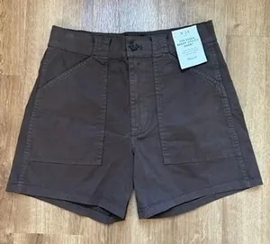 NWT Madewell The Essex Baggy Utility Short in Dark Brown Size 24 thumbnail 1