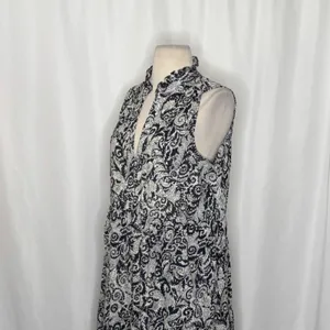 NEW!! Anthropologie MAEVE Marya Tiered Maxi Dress Black Botanical Print Small thumbnail 6