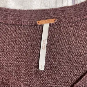 Free People Criss Cross Sweater Tunic Top‎ Split Hem Bell Sleeve Wine Size Small thumbnail 3