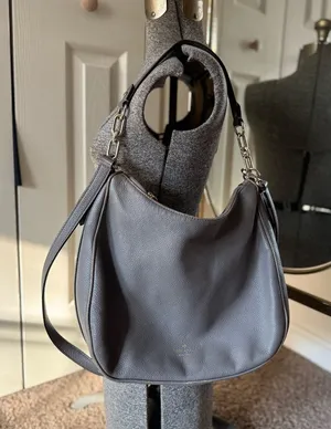 ♠️kate spade Mulberry street Vivian hobo bag in iced slate gray detachable strap thumbnail 1