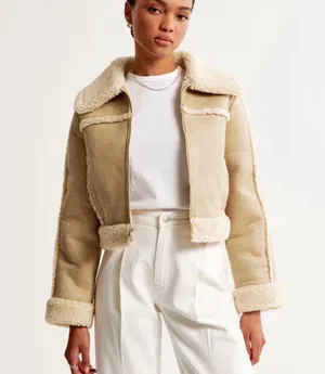 Abercrombie and fitch vegan suede Sherpa jacket thumbnail 1