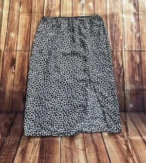 Polly & Esther Women's Leopard Print Cheetah Midi Skirt Blue Size Large thumbnail 3