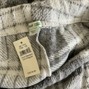 Aerie Snowed In Fleece Jogger Grey‎ Plaid Lounge Pants Size Medium thumbnail 2
