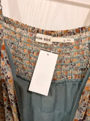 NWT Blue Bird Floral Tiered Lace-Trim Sundress - Sage Floral thumbnail 2