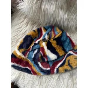 Vibrant Multi-Color Faux Fur Bucket Hat thumbnail 8