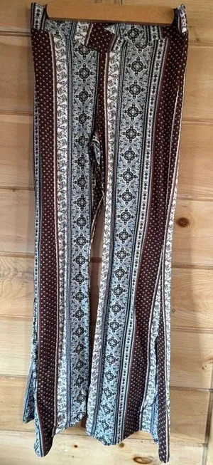 Windsor Paisley Print High Waist Flare Pants Large thumbnail 1