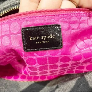 Kate Spade Black Gray Wool‎ Houndstooth Bag Large Felted thumbnail 6