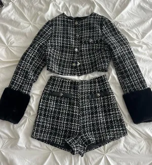 Chic Black and White Tweed Set thumbnail 1